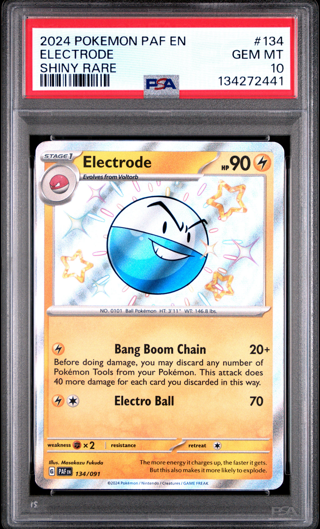 Electrode 134/091 SV: Paldean Fates Shiny Rare Pokemon