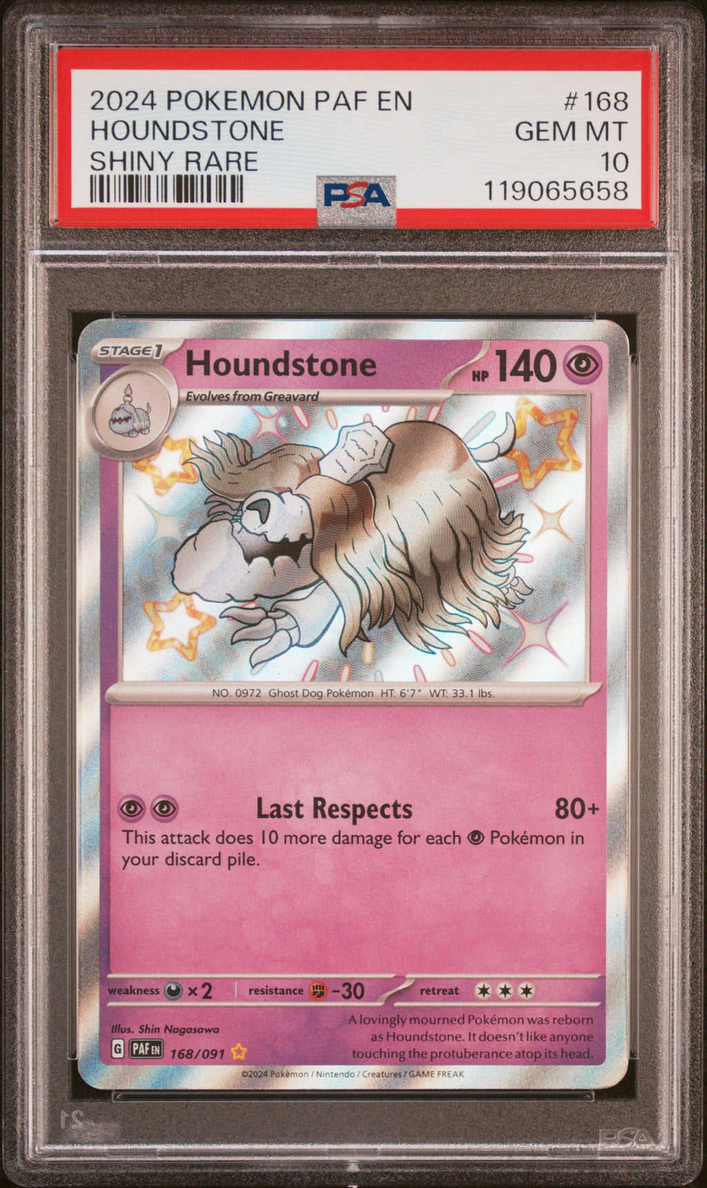 Houndstone - 168/091 SV: Paldean Fates Shiny Rare Pokemon