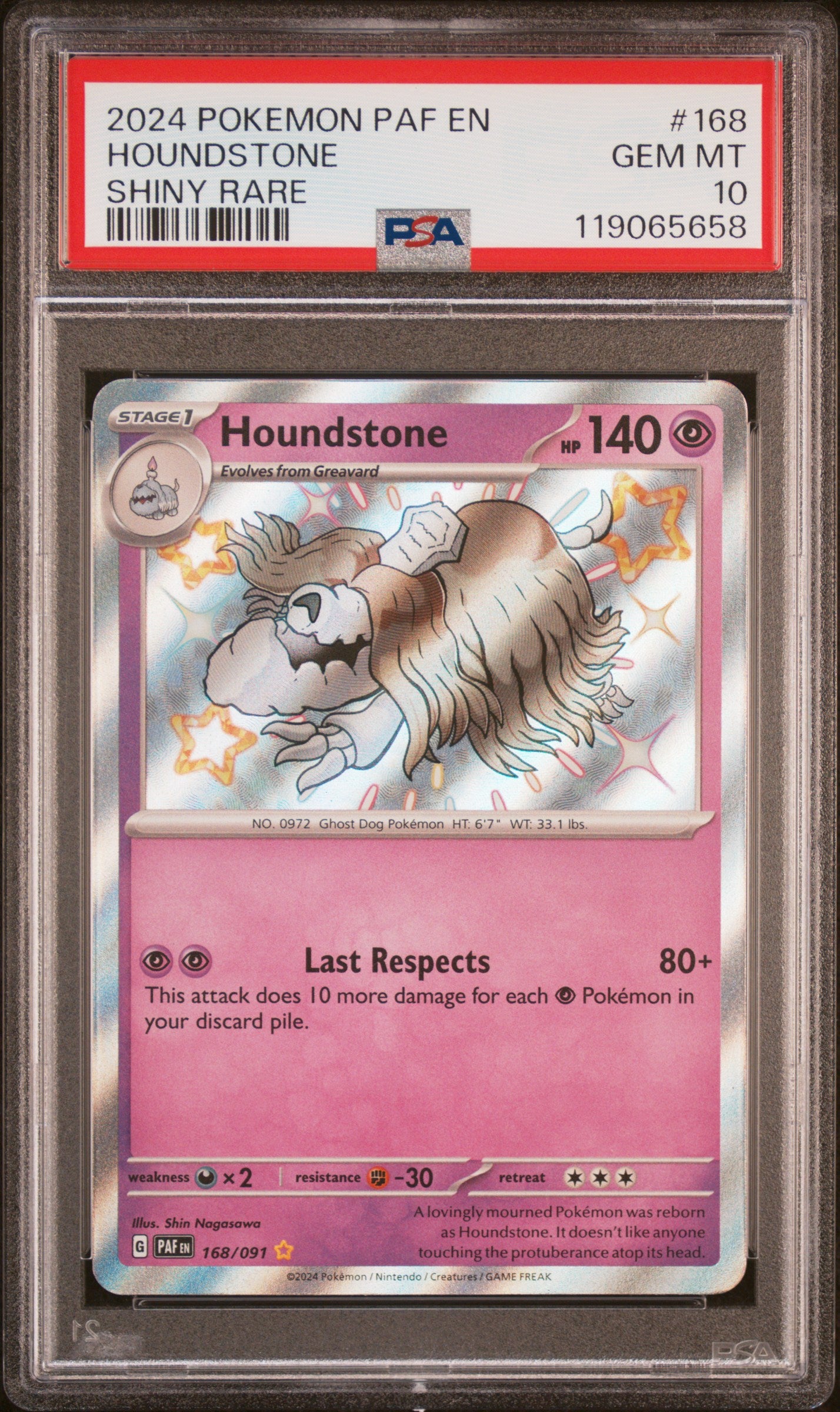 Houndstone - 168/091 SV: Paldean Fates Shiny Rare Pokemon
