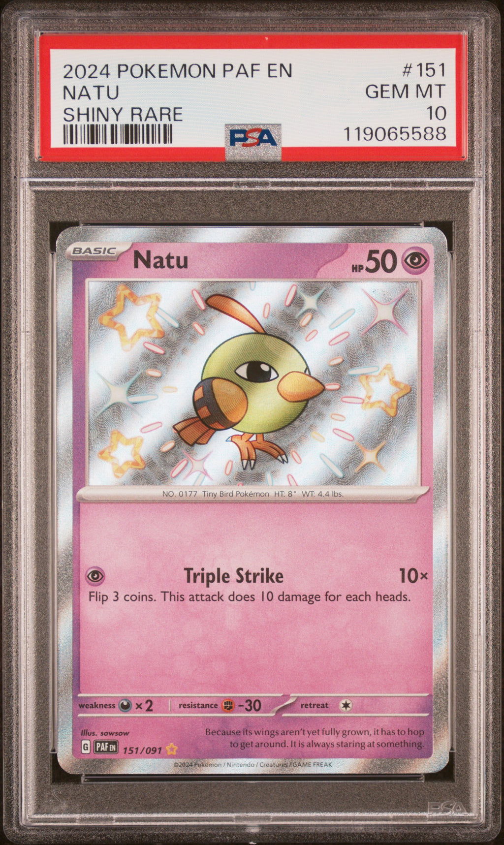 Natu - 151/091 SV: Paldean Fates Shiny Rare Pokemon