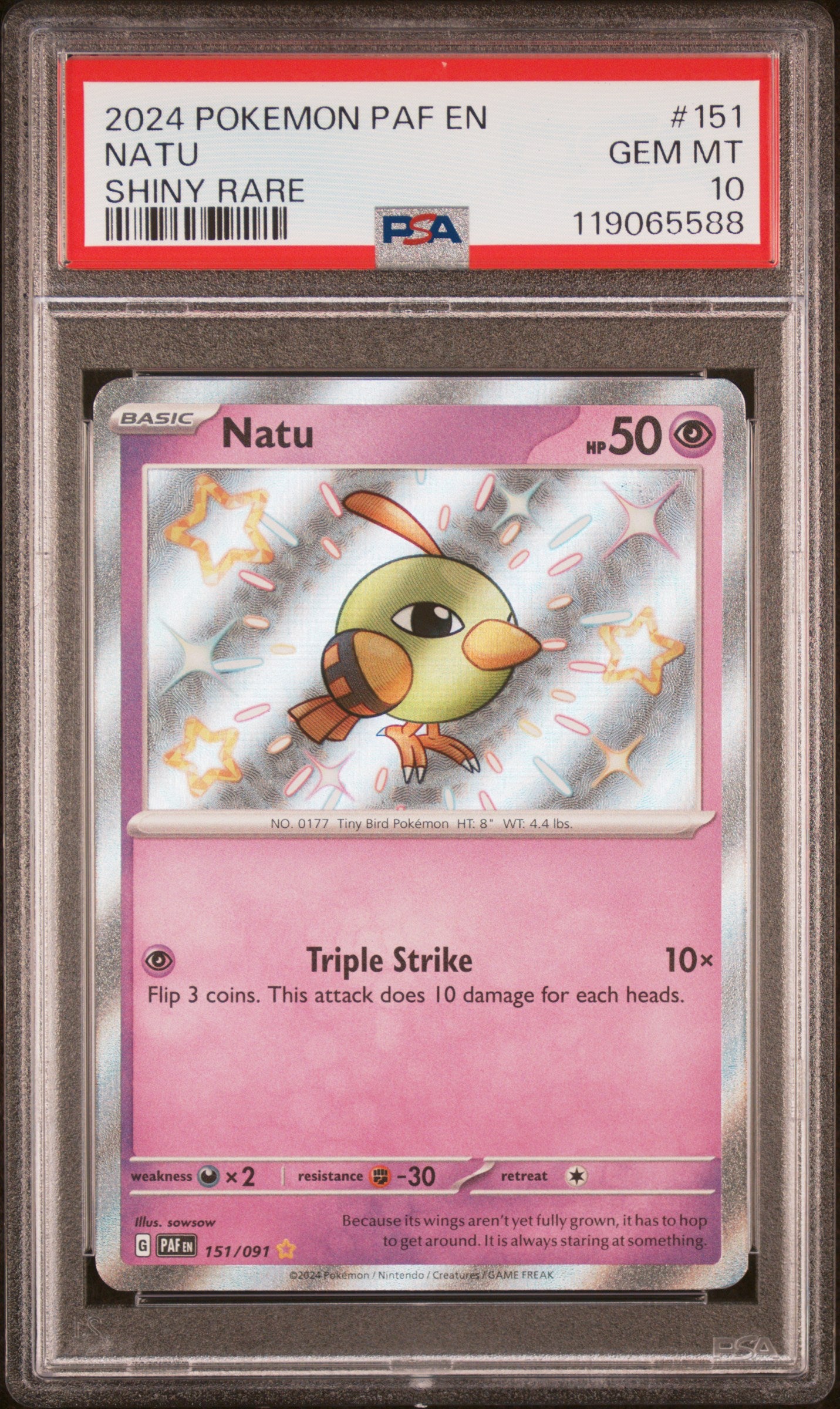 Natu - 151/091 SV: Paldean Fates Shiny Rare Pokemon