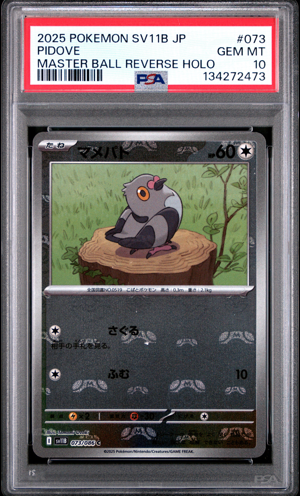 Pidove - 073/086 (Master Ball Pattern) 073/086 SV11B: Black Bolt Common Pokemon Japan