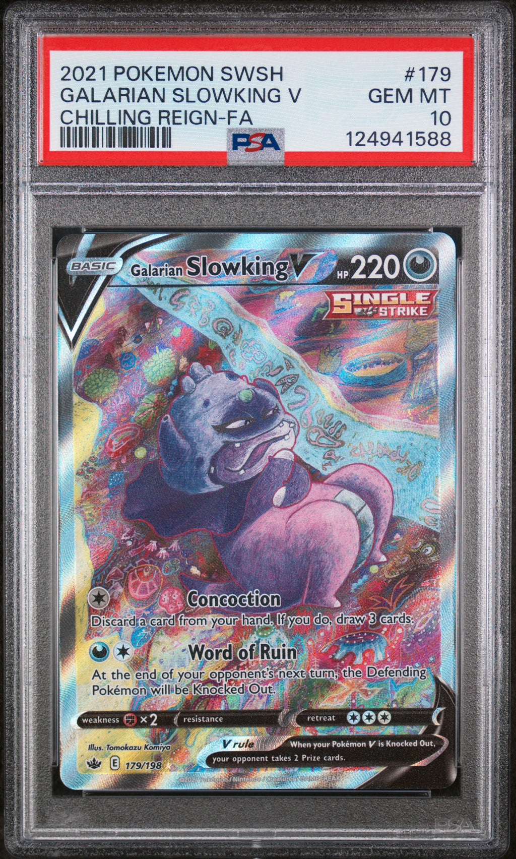 Galarian Slowking V (Alternate Full Art) 179/198 SWSH06: Chilling Reign Ultra Rare Pokemon