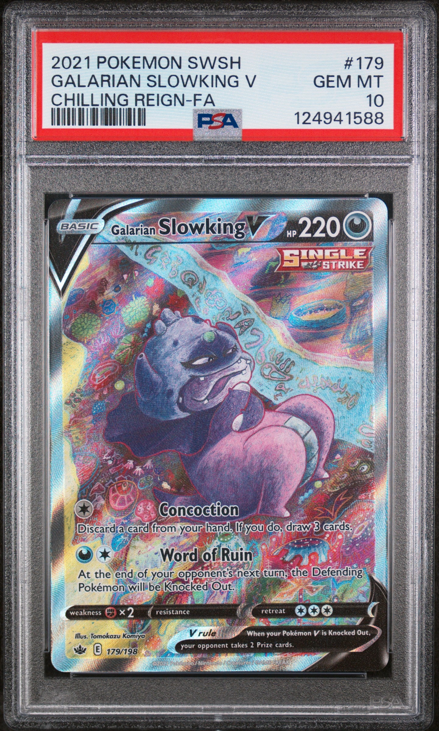 Galarian Slowking V (Alternate Full Art) 179/198 SWSH06: Chilling Reign Ultra Rare Pokemon