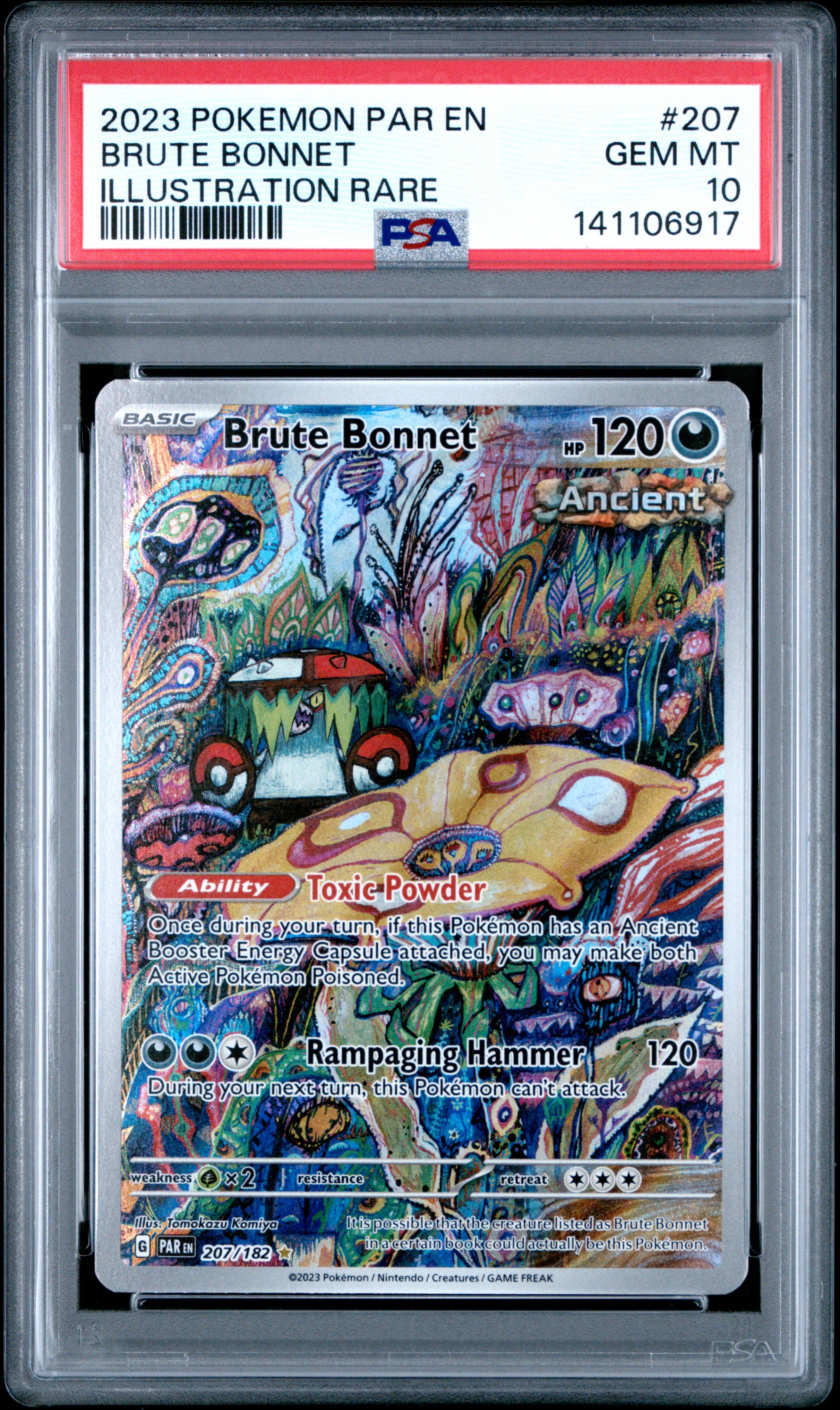 Brute Bonnet - 207/182 SV04: Paradox Rift Illustration Rare Pokemon